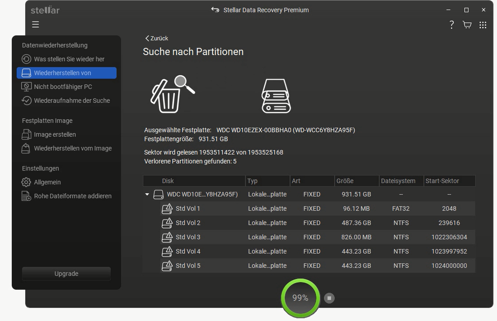 Stellar data recovery
